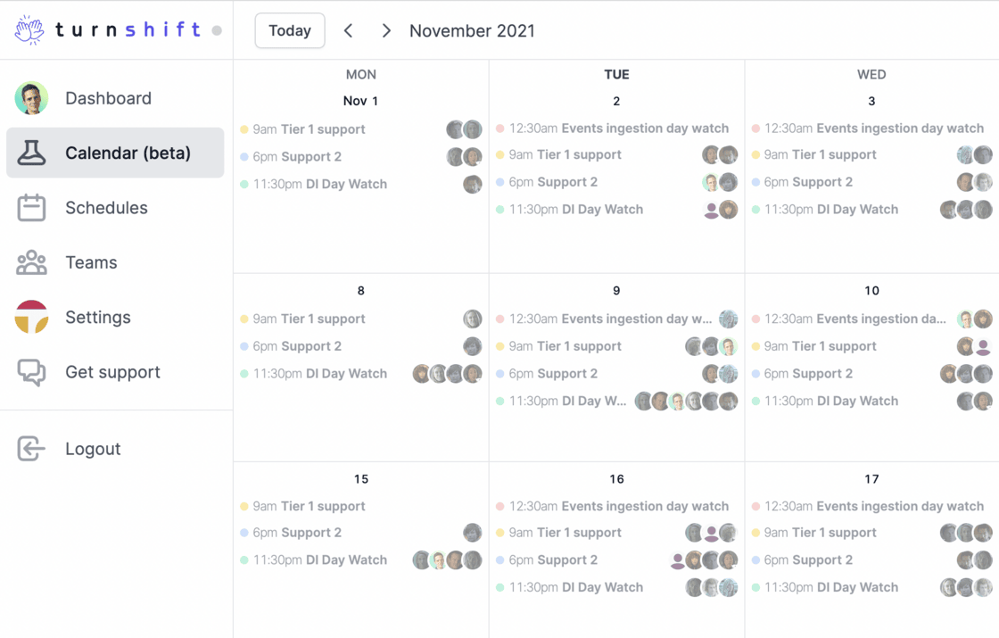 The multi-calendar view in beta